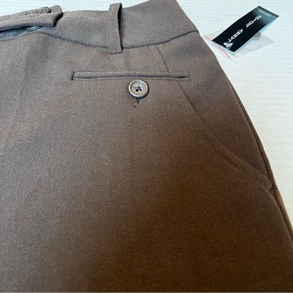 Larry Levine Stretch pants Size 10 Chocolate NWT 5 pockets belt loops - Picture 5 of 11